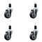 Service Caster 3.5'' SS Thermoplastic Rubber Wheel Swivel 1-3/8'' Expanding Stem Caster Set, 4PK SCC-SSEX20S3514-TPRB-138-4 - alternate 1